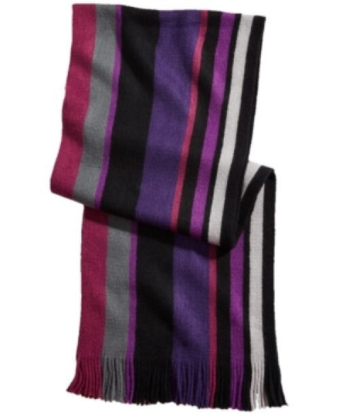 ALFANI Men's Striped Scarf Purple/ Grey ONE SIZE